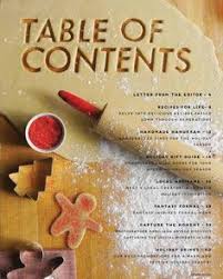 Offspriing Magazine Holiday Table Of Contents Cookbook Design Table Of Contents Design Magazine Design