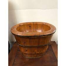 Bathtub old stock photos and images. Late 19th Century Chinese 2 Piece Wooden Baby Bath Chairish