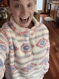 I wuv Aldi. I keep warm in me Aldi shacket & blanket. Woof woof! ❤️ Rocky