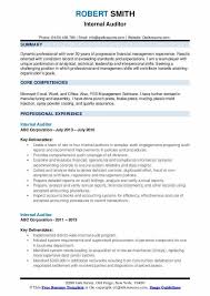 Skills associated with sample resumes of internal auditors include performing financial audits at various locations to ensure compliance with company policies. Staff Auditor Resume Sample Accountant Objectives Tax Senior Hudsonradc