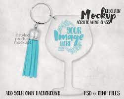 Download Wine Glass Shaped Clear Acrylic Keychain For Vinyl Mockup Template Add Your Own Image And Background Mockup Free Psd Free Psd Mockups Templates Free Wine
