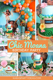 3rd Birthday Birthday Ideas For 3 Year Old Daughter Chic Moana Birthday Party Kara S Party Ideas Moana Birthday Party Theme Luau Birthday Party Moana Birthday