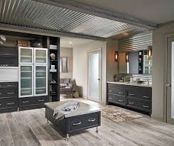 Dark elements and unique features make this bathroom remodel very sophisticated. Dark Gray Cabinets In A Casual Bathroom Kitchen Craft