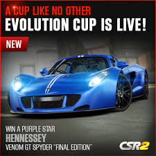 Car racing has been around since 1895 and has become one of the most popular sports. Csr Racing On Twitter It S Time Again For The Ultimate Challenge The Evolution Cup Is Back Race Your Hennessey Venom Gt Spyder To Unlock The Purple Star Final Edition Of The Car