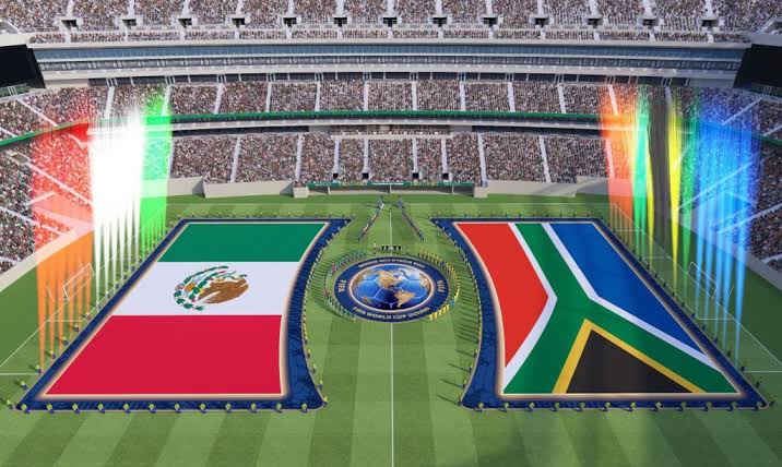 Así se verá la nueva disposición de la cancha durante el protocolo del partido inaugural., generada por IA