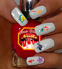 Use nail art pen to dap some acrylic powder so dap. Disney Ariel Nail Art Decals Tattoo Nail Decal Set Of Import It All