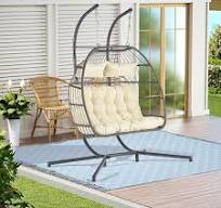 Cesicia 60.1 in. W 2-Person PE Rattan Wicker Patio Swing ...