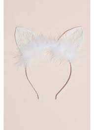 Shop with afterpay on eligible items. Lace And Feathers Satin Wrapped Cat Ears Headband David S Bridal