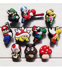 Croc Jibbitz Charms 10 Piece Nintendo Mario Brothers Set Etsy In 2020 Decorated Shoes Shoe Charms Shoe Ornaments