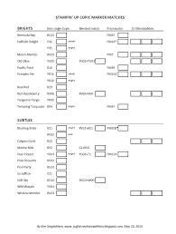 Joyful Creations With Kim Stampin Up In Color Copic Chart 2014 16 Includes Copic Matches For The Newest In Colors And Copic Copic Color Chart Copic Markers