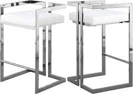 Shop counter stools at chairish, the design lover's marketplace for the best vintage and used furniture, decor and art. Ezra White Bar Stool 910 Meridian Furniture Bar Tables In 2021 White Bar Stools Leather Counter Stools Chrome Bar Stools