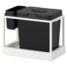 Hallbar Recycling Solution With Pull Out Light Gray Ikea Recycling Bins Ikea Ikea Kitchen Storage