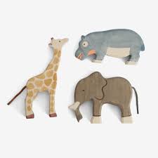Holztiger Safari Animals Set Carved Wooden Animals Wooden Animal Toys Safari Animals