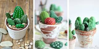 Una forma original de crear una manualidad muy decorativa. Como Pintar Piedras Que Parecen Cactus