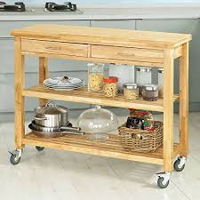 Sobuy Servierwagen Aus Kautschukholz Kuchenwagen Rollwagen B110xt40xh90cm Fkw24 L Dressoir