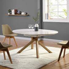 West elm's alexa round dining table is one such table. Cherry Tree Furniture Grenchen Round To Oval 4 To 6 Seater White High Gloss Extendable Dining Table Buy Online In Bahamas At Bahamas Desertcart Com Productid 173537543