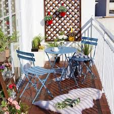 Tiny bistro tables and and compact chairs are eminently more practical for outdoors than big hulking monster pieces, because you can above: Robot Check Balcony Decor Outdoor Patio Set Patio Decor