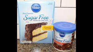 Making A Pillsbury Sugar Free Cake Mix With Sugar Free Frosting Review Youtube