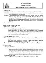 Doa syafaat ibadah raya di gereja bapa yang bertahta di dalam kerajaan sorga, terima kasih. Liturgi Minggu Minggu 19 Juli 2020 Tata Ibadah Pekan Wanita Gkjw