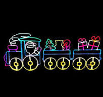 Large LED train rope light motif