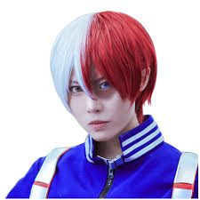 Amazon Com Fantalook Short Half Silver White Half Red Cosplay Wig Beauty