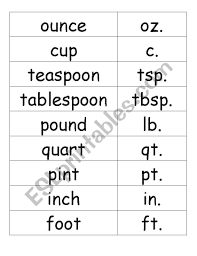 41, agricultural research service, united states department of agriculture, washington, dc, 1977. English Worksheets Cooking Terms Ad Abbreviations