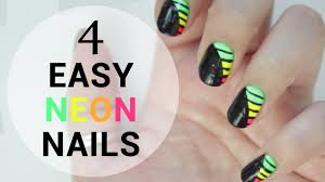 Don't you think that white, gold and red colors look great together? 4 Easy Neon Nails Simple Summer Nail Art Wishtrend Youtube