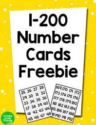 Number Cards Freebie 1 200 Printable Flash Cards Number Cards Free Printable Numbers