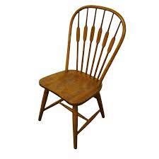 1980s Vintage Richardson Brothers Solid Oak Cattail Back Dining Side Chair Side Chairs Dining Side Chairs Chair