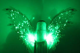 Green Led Light Fairy Wings With Green Feathers Jewels And Etsy Green Led Lights Green Led Led Lights