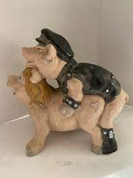 Piggy Bank Mating Motorcycle Easy Rider Pigs Sex Doggy Style Miss Piggy  RARE | eBay