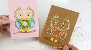 Modèle de chantournage a imprimer. Carte A Broder Chouette En Fils Tendus Gabarit Et Tuto Broderie Sur Carte Carte Cartes