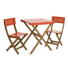 Wilko Garden Bistro Set Orange 3 Piece Bistro Patio Set Wooden Garden Table Garden Table And Chairs