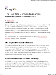 For this quiz, exact spelling is required. Surnames German Language Lexicology