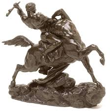 Antoine Louis Barye Antoine Louis Barye Thesee Combatant Le Centaure Bienor 2e Reduction Statue Sculpture Greek Statue