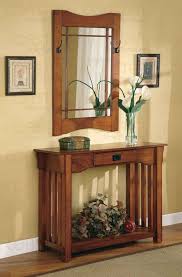 Oak Finish Mission Style Hall Table And Mirror Set By Coaster 950060 Ebay Mission Style Decorating Mission Style Furniture Mission Furniture
