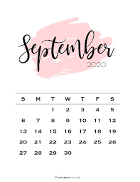 Cute Free Printable September 2021 Calendar Saturdaygift In 2020 Free Calendar Template Calendar Design Calendar Template