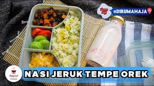 Masakan dalam kategori lauk pauk ini juga sering mengisi meja makan kita. Nasi Jeruk Dan Tempe Orek Menu Bekal Makan Siang Anti Ribet Youtube