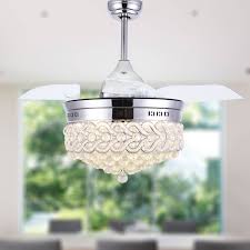 There are some that are small while ceiling fan with chandelier light kits are designed differently for great freedom of choice when. In Stock 42 Modern Crystal Ceiling Fan With Lights Retractable Chandelier Fan Contemporary Ceiling Fans By Bella Depot Inc Houzz