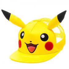 Pokemon Pikachu Big Face With Ears Yellow Trucker Hat Pikachu Cap Pikachu Ears Pokemon Hat