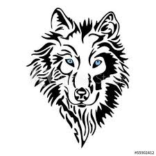 Wolf Head Sketch Tattoo Vector Wolf Stencil Wolf Tattoo Design Tribal Wolf Tattoo