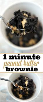 Peanut Butter Brownie In A Mug Recipe Its Amazing Throw It All Together Stick In The Microwave For 1 Recettes De Cuisine Dessert Dans Une Tasse