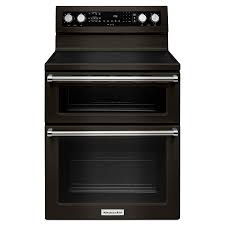 in the double oven electric ranges