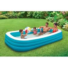 Play Day Rectangular Inflatable Family Pool 120 X 72 X 22 Walmart Com Family Lounge Pool Family Pool Family Inflatable Pool