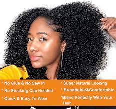 Nadula Peruca de cabelo 10A crespo cacheado em U parcial cabelo humano sem  cola para mulheres negras, cabelo Remy brasileiro, cabeça inteira, meia  peruca crespo, perucas em forma de U, mínimo de