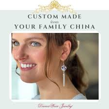 Buy CUSTOM ORDER Silver Tassel China Earrings, Broken China Jewelry,  Anniversary Gift for Wife, Made From Your China, Custom Family Jewelry  Online in India