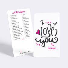 Create a blank love card. Tiny Love Cards Set Of 85 Mini I Love You Because Cards Anniversary Romantic Boyfriend Girlfriend Valentine S Just Because Note Amazon In Office Products