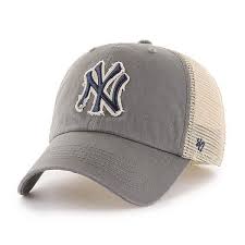 New York Yankees 47 Brand Charcoal Rayburn Mesh Franchise Fitted Hat Fitted Hats New York Yankees 47 Brand