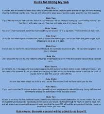 Rules for dating my son. A Mom S Reply To Rules For Dating My Daughter