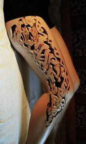 Pumpkin carving tattoos allow you to transfer your pattern to a pumpkin within 2 minutes and start carving without having to tape the pattern down, poke dots or redraw the design. Wood Carving Tattoo Shefalitayal